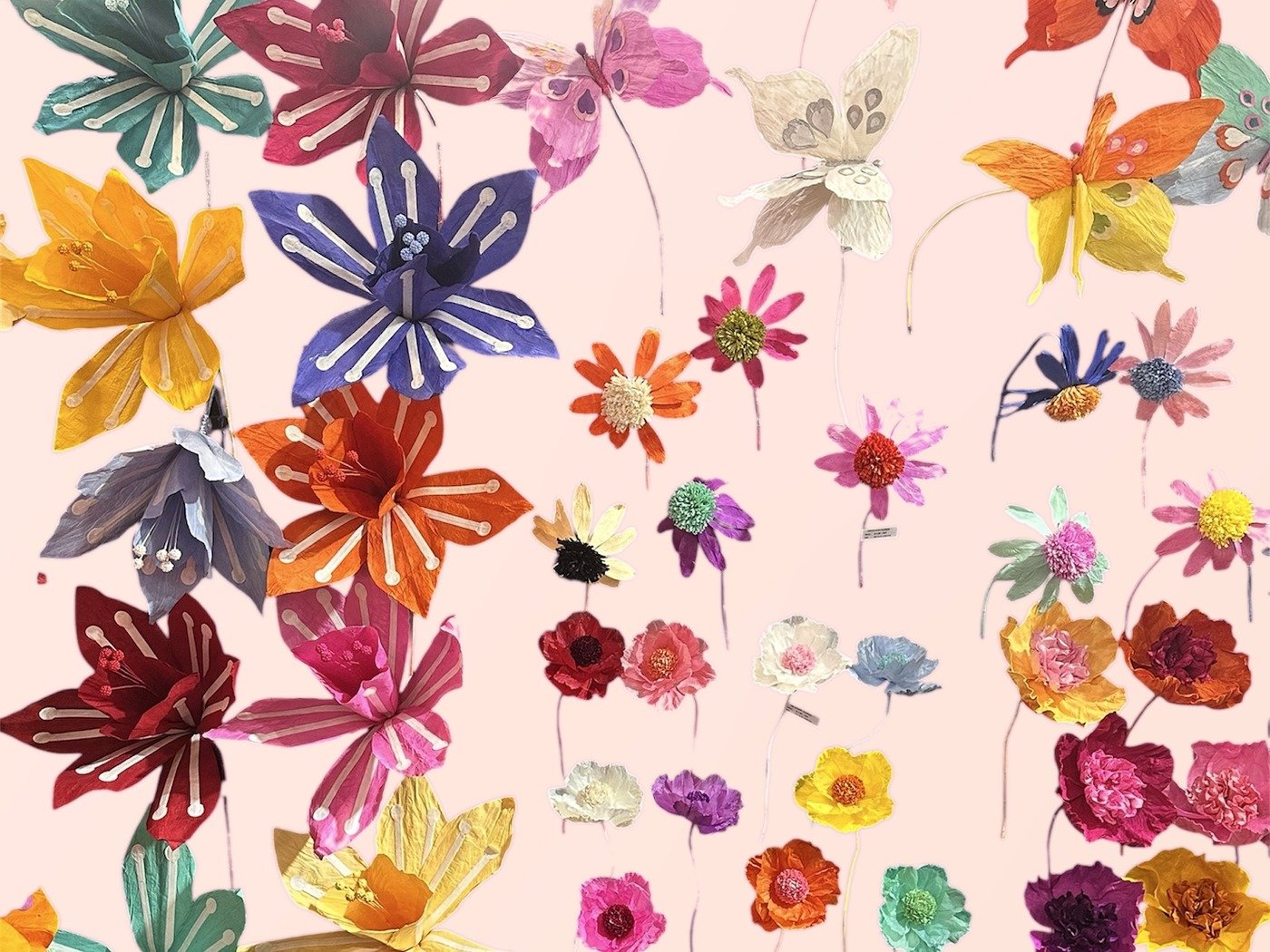 Colourful floral gift wrap and pastel parcels